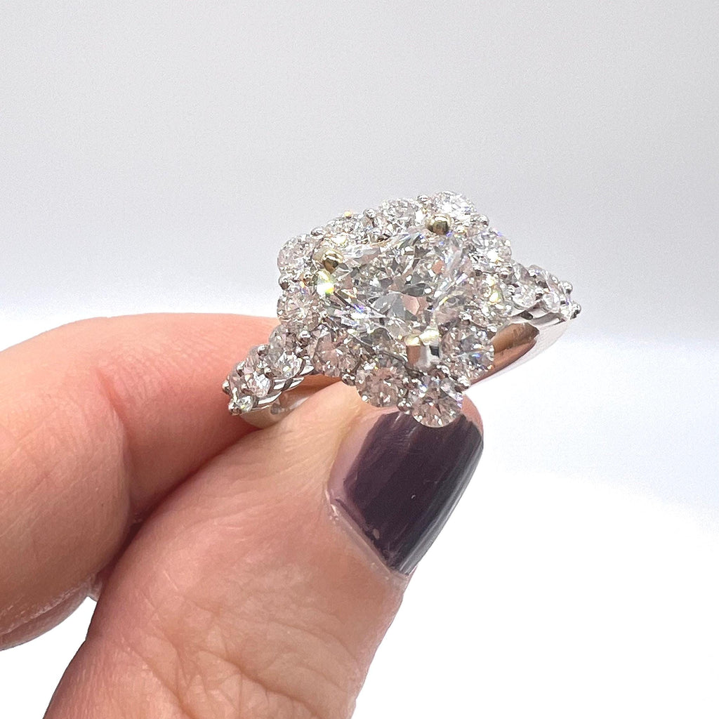 18KWG 1.51ct GIA Natural F-SI1 Heart Shaped Diamond with a Halo 1.65ct Diamonds Statement Ring (etsy image id: 6866706380)