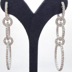 14K White Gold 4.28ct in Diamonds Dangling Hooped Transportable Earrings (etsy image id: 6866726588)