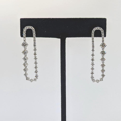 14k White Gold Brilliant Natural Diamond Drop Dangling Earring __etsy:6866744094