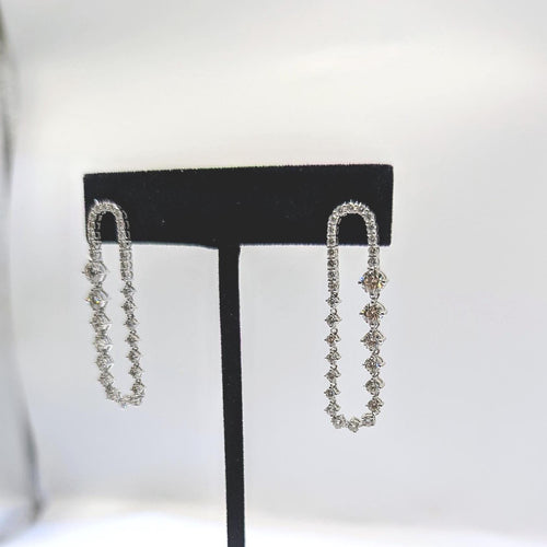 14k White Gold Brilliant Natural Diamond Drop Dangling Earring __etsy:6866745022