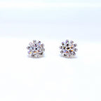 White Gold Lab Round and Oval Cut Diamonds Cluster Earring Studs (etsy image id: 6873133210)
