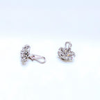 White Gold Lab Round and Oval Cut Diamonds Cluster Earring Studs (etsy image id: 6873136296)