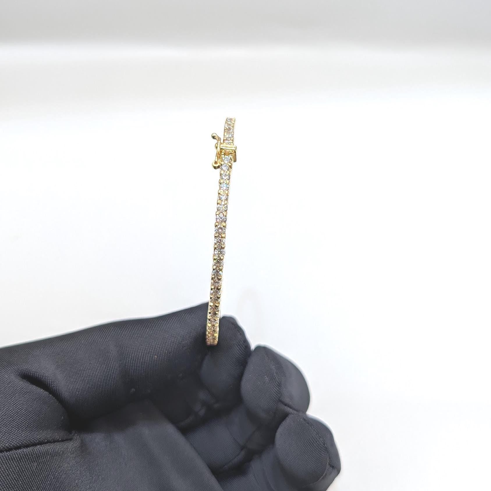 Yellow Gold Full Circle Diamond Bangle (etsy image id: 6873490954)