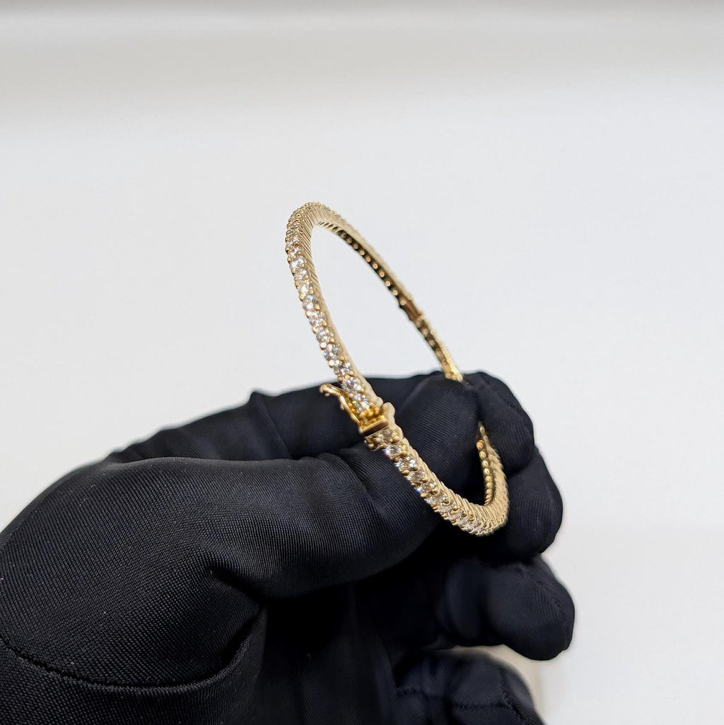 Yellow Gold Full Circle Diamond Bangle (etsy image id: 6873492108)