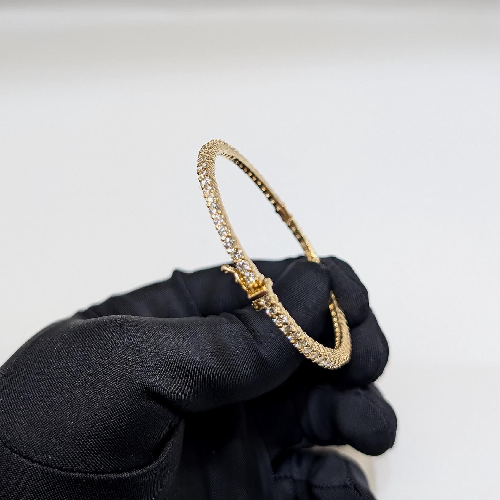 Yellow Gold Full Circle Diamond Bangle (etsy image id: 6873492108)