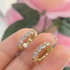 14k Yellow Gold small hoop earrings with round cut diamonds (etsy image id: 6879692331)