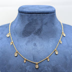 18k yellow gold diamond by the yard necklace with 9 round cut diamonds (etsy image id: 6898290319)