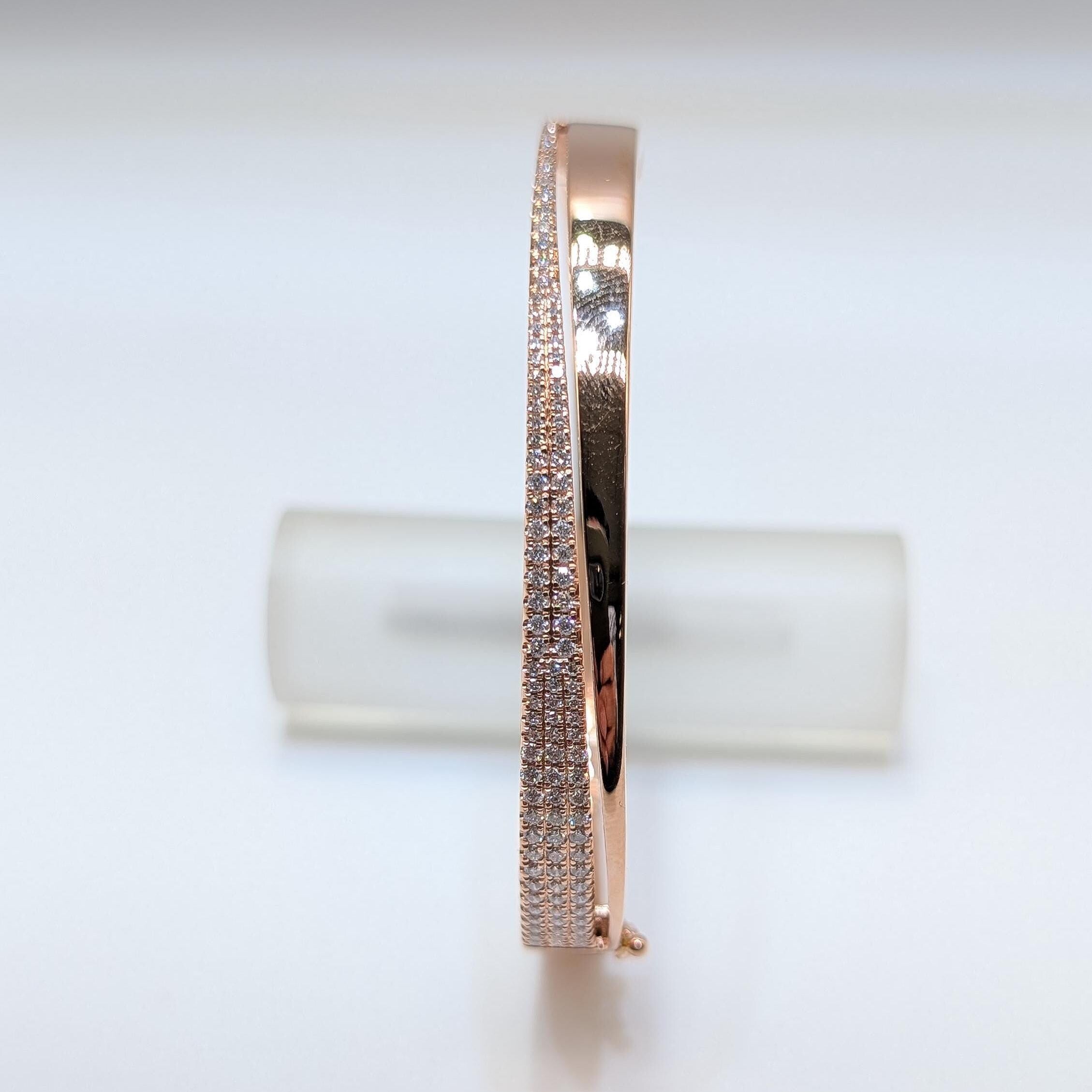 Rose Gold Diamond Fancy Stacking Bangle (etsy image id: 6912626713)