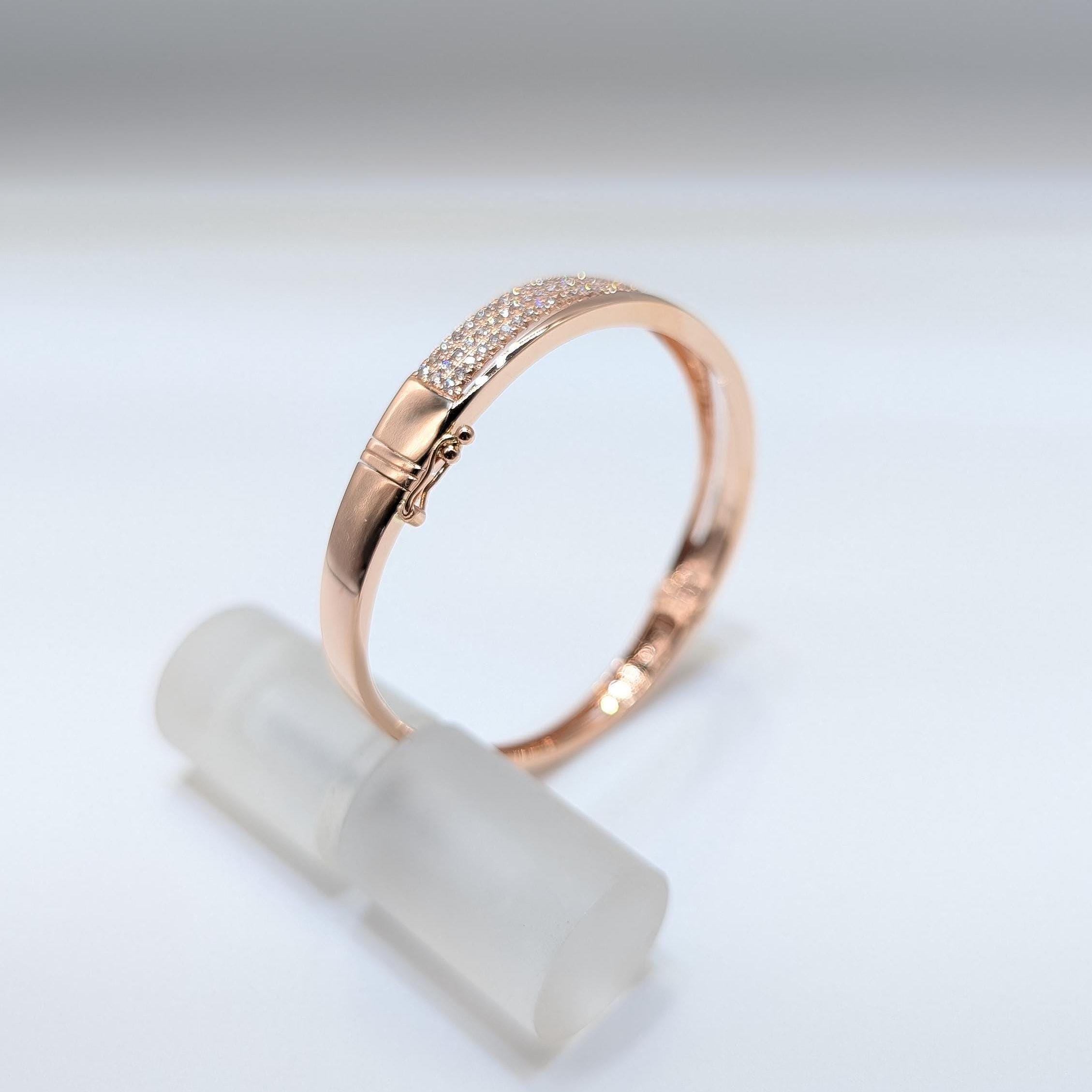 Rose Gold Diamond Fancy Stacking Bangle (etsy image id: 6912637177)