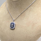 18k White Gold Diamond & Sapphire Pendant (etsy image id: 6914511645)