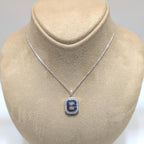 18k White Gold Diamond & Sapphire Pendant (etsy image id: 6914514821)