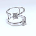 18k White Gold Two Row Diamond Ring (etsy image id: 6914517511)