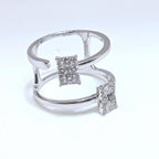 18k White Gold Two Row Diamond Ring (etsy image id: 6914517511)