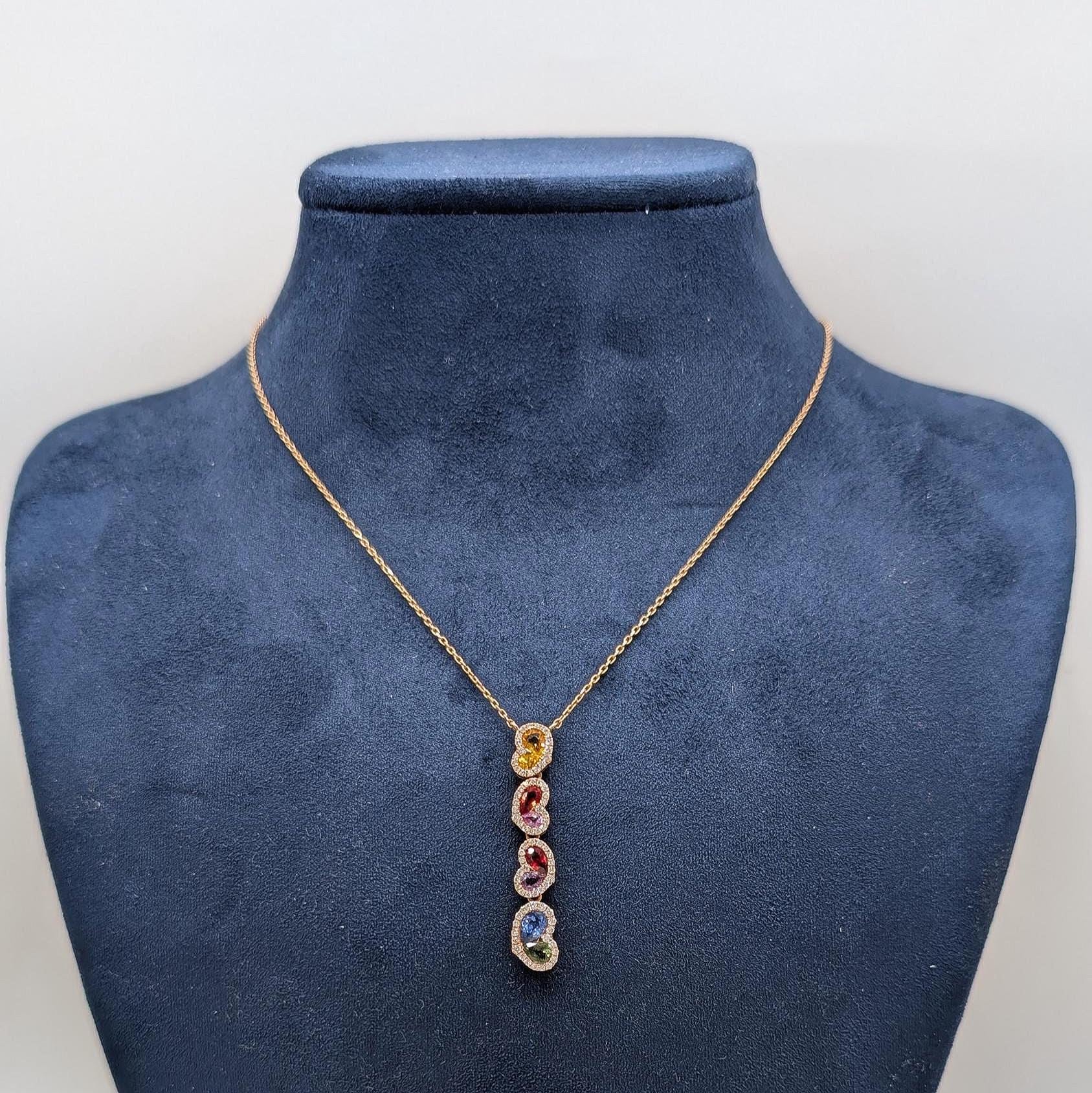 Sapphire and diamond drop pendant (etsy image id: 6914635231)