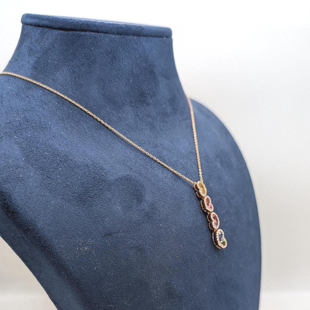 Sapphire and diamond drop pendant (etsy image id: 6914640927)