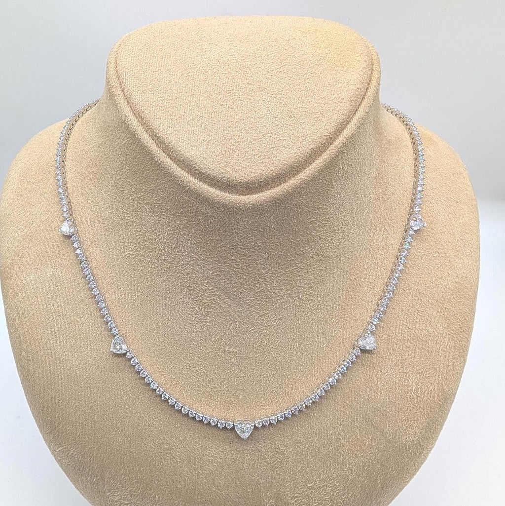 Multi-Heart Shape Diamond Tennis Necklace (etsy image id: 6914655457)