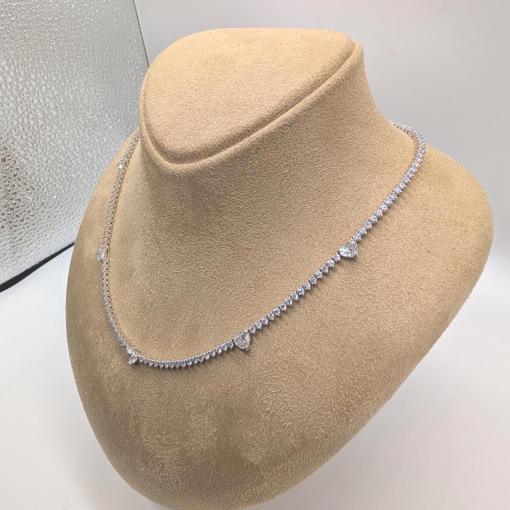 Multi-Heart Shape Diamond Tennis Necklace (etsy image id: 6914656575)