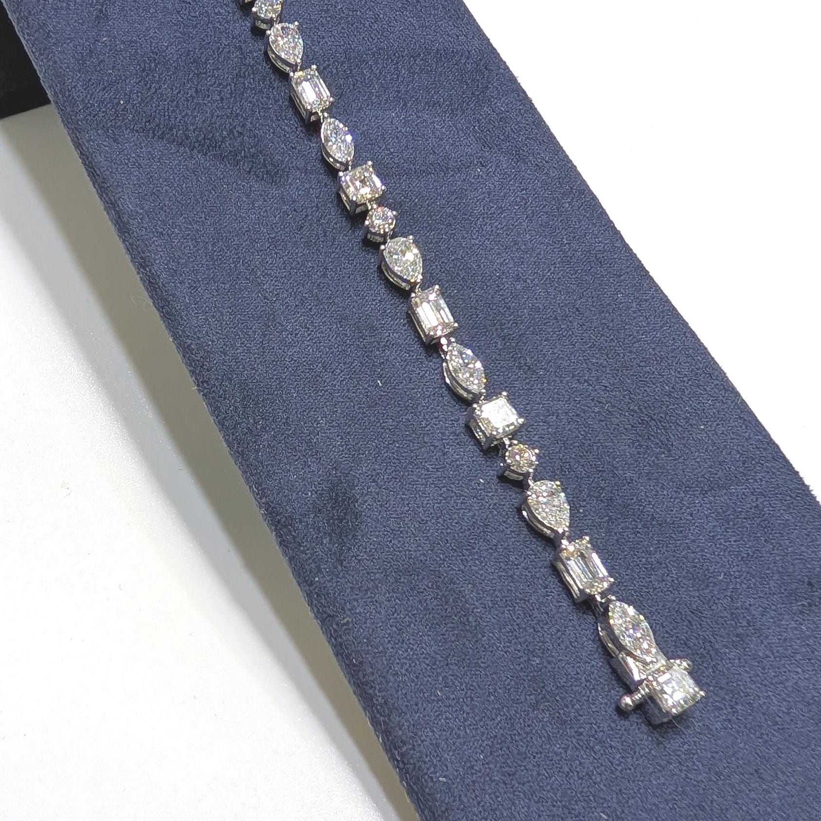 Fancy Shape Lab Grown Diamond Tennis Bracelet (etsy image id: 6914663555)