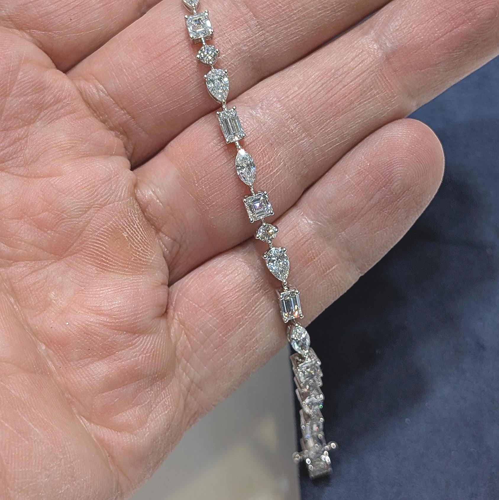 Fancy Shape Lab Grown Diamond Tennis Bracelet (etsy image id: 6914667855)