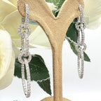 14K White Gold 4.28ct in Diamonds Dangling Hooped Transportable Earrings (etsy image id: 6914705193)