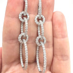 14K White Gold 4.28ct in Diamonds Dangling Hooped Transportable Earrings (etsy image id: 6914706853)