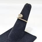 Yellow Gold Diamond Band Ring with Oval Cut Diamond (etsy image id: 6917370398)
