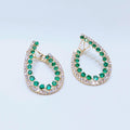Luxurious Yellow Gold Earring with All Natural Diamonds and Emeralds (etsy image id: 6917550596)