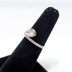 White Gold Half Circle Diamond Band Ring with Pear Shape Diamond in Bezel Setting (etsy image id: 6917689700)