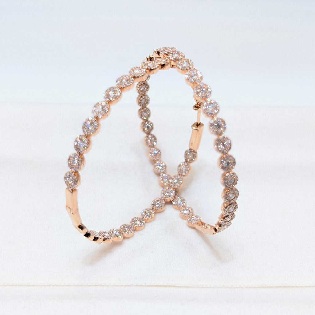 Rose Gold Large Inside-Out Diamond Hoop Earrings (etsy image id: 6920077438)