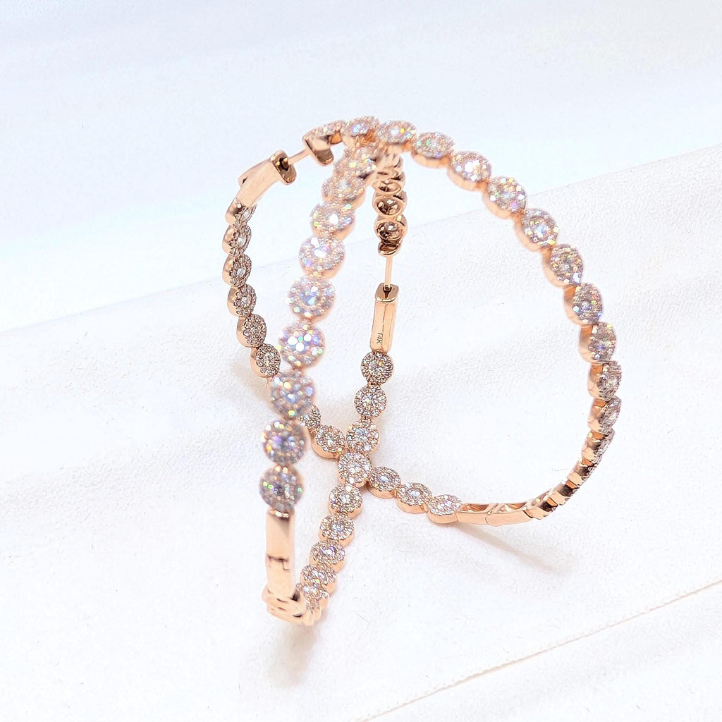 Rose Gold Large Inside-Out Diamond Hoop Earrings (etsy image id: 6920079624)
