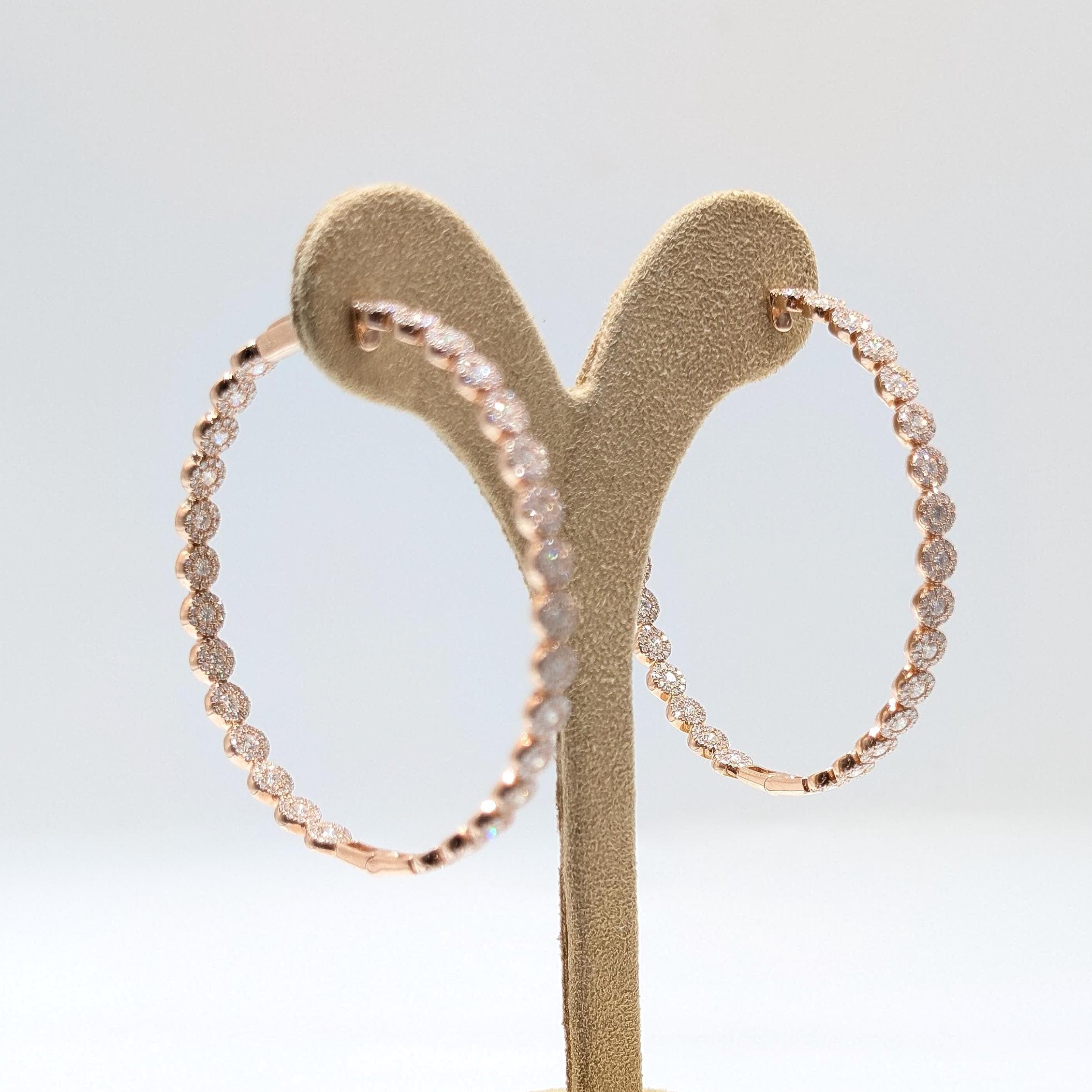 Rose Gold Large Inside-Out Diamond Hoop Earrings (etsy image id: 6920082530)