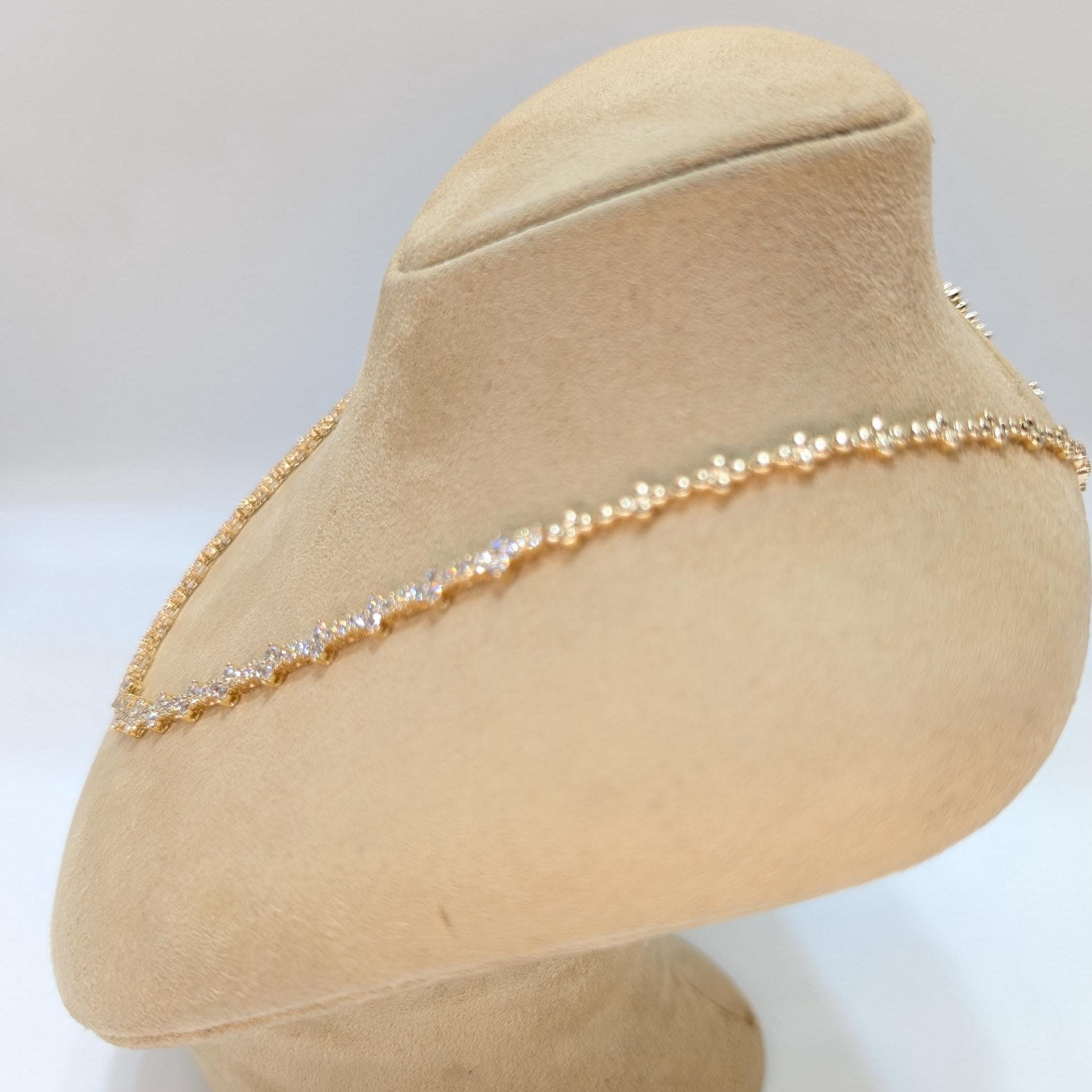Yellow Gold Natural Diamond Necklace (etsy image id: 6920202454)