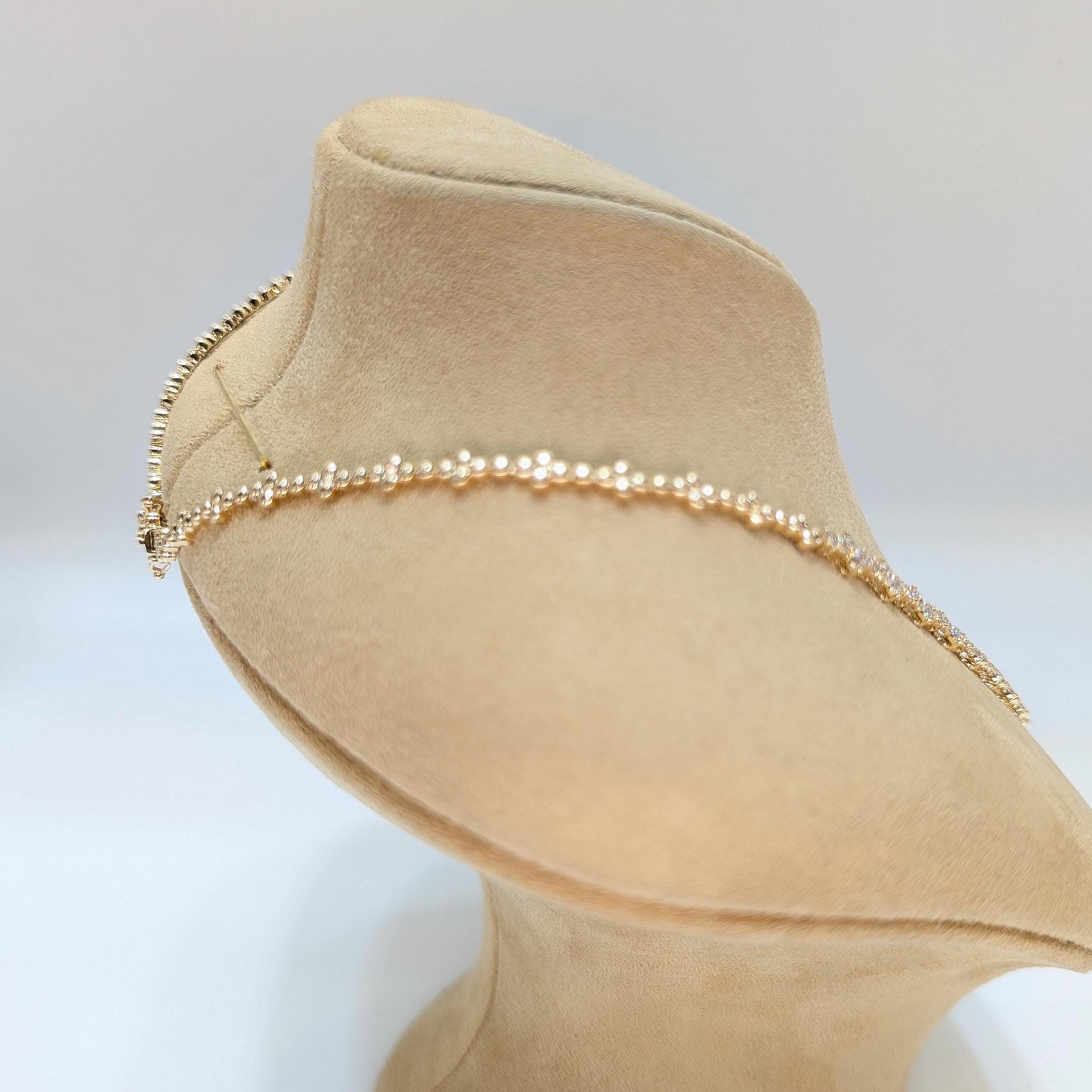 Yellow Gold Natural Diamond Necklace (etsy image id: 6920205842)
