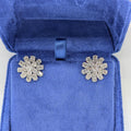 White Gold Lab Round and Oval Cut Diamonds Cluster Earring Studs (etsy image id: 6921107005)