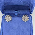 White Gold Lab Round and Oval Cut Diamonds Cluster Earring Studs (etsy image id: 6921107005)