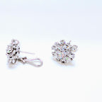White Gold Lab Round and Oval Cut Diamonds Cluster Earring Studs (etsy image id: 6921111491)