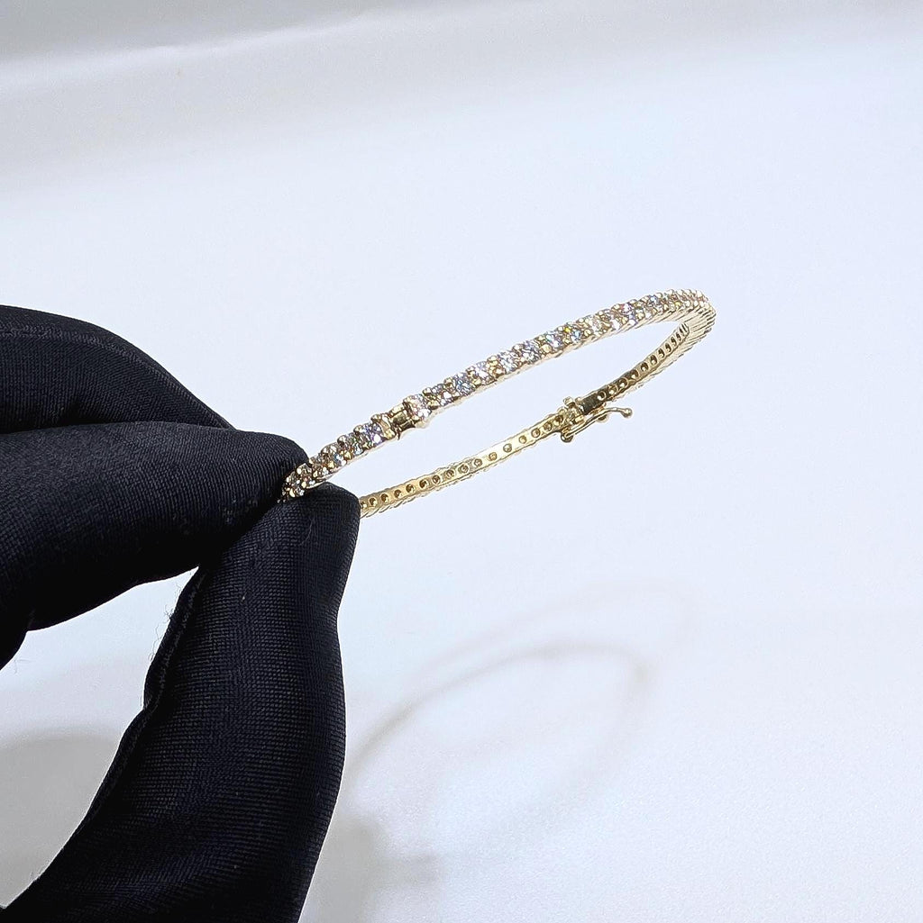 Yellow Gold Full Circle Diamond Bangle (etsy image id: 6921452001)