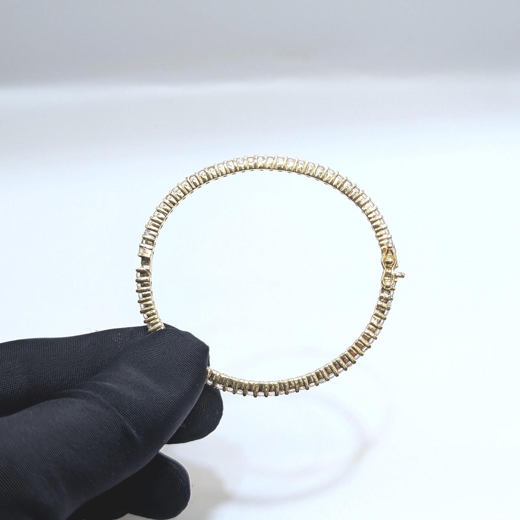 Yellow Gold Full Circle Diamond Bangle (etsy image id: 6921454365)