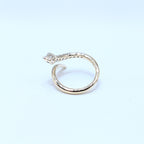Yellow Gold Diamond By-Pass Snake Style Ring (etsy image id: 6926459924)