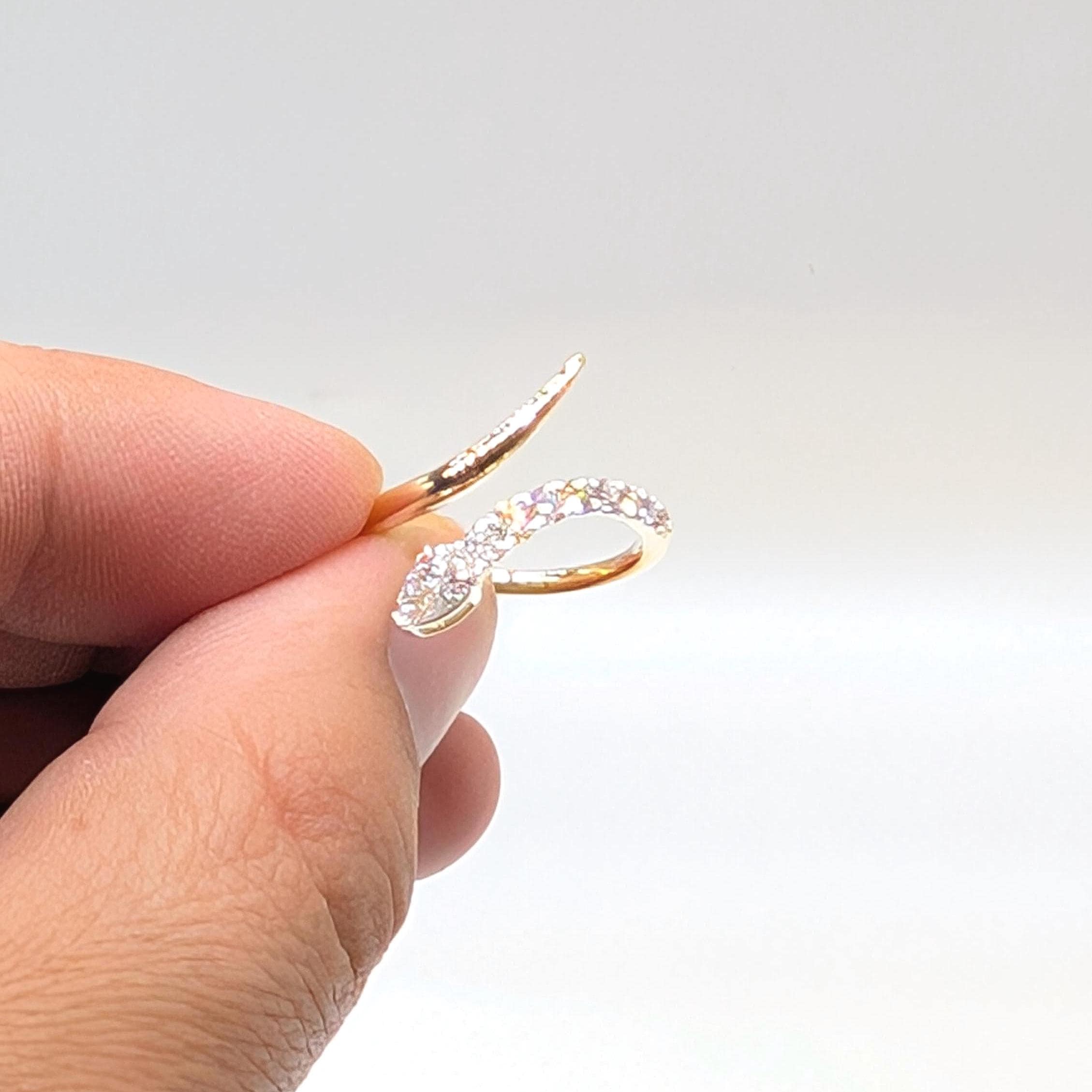 Yellow Gold Diamond By-Pass Snake Style Ring (etsy image id: 6926465286)
