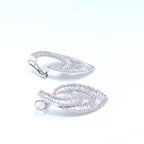 White Gold Dangle Earrings with Baguette and Round Cut Diamonds (etsy image id: 6926582546)