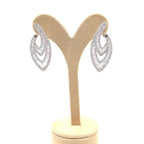White Gold Dangle Earrings with Baguette and Round Cut Diamonds (etsy image id: 6926584470)