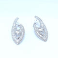 White Gold Dangle Earrings with Baguette and Round Cut Diamonds (etsy image id: 6926624056)