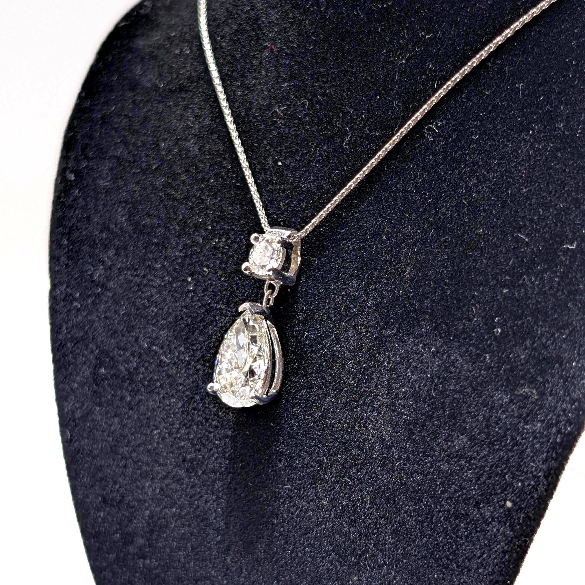 Luxurious Pear Shape Certified Lab Diamond Pendant on White Gold (etsy image id: 6929182792)