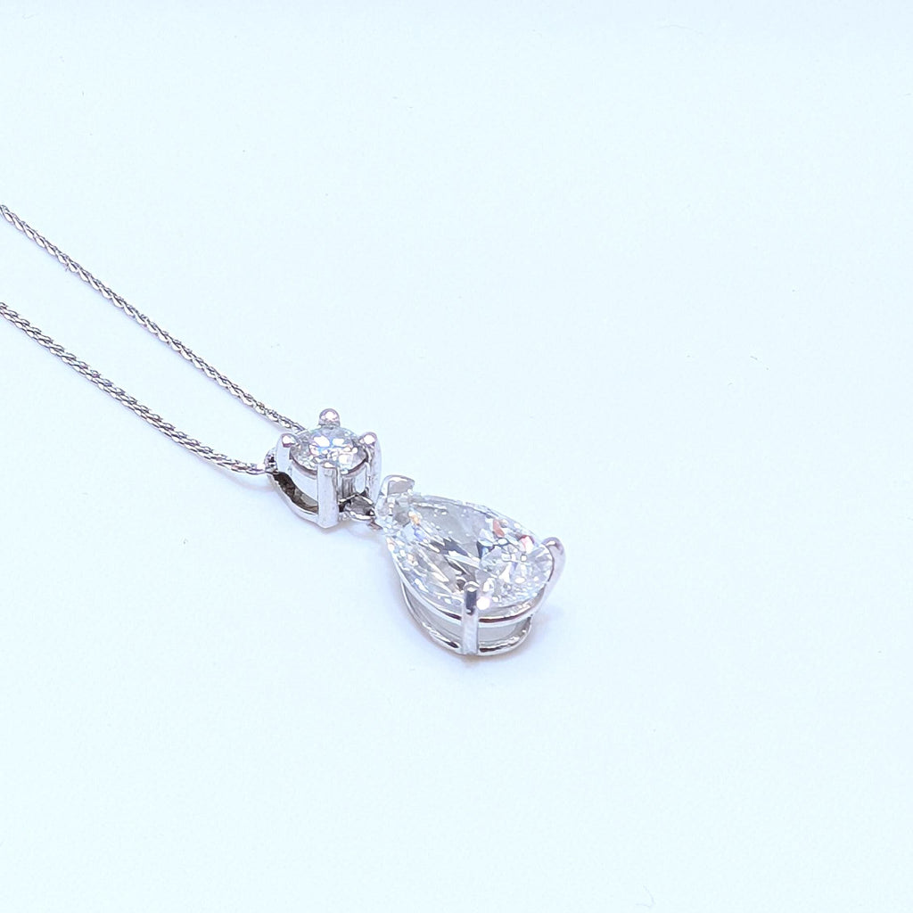 Luxurious Pear Shape Certified Lab Diamond Pendant on White Gold (etsy image id: 6929191108)