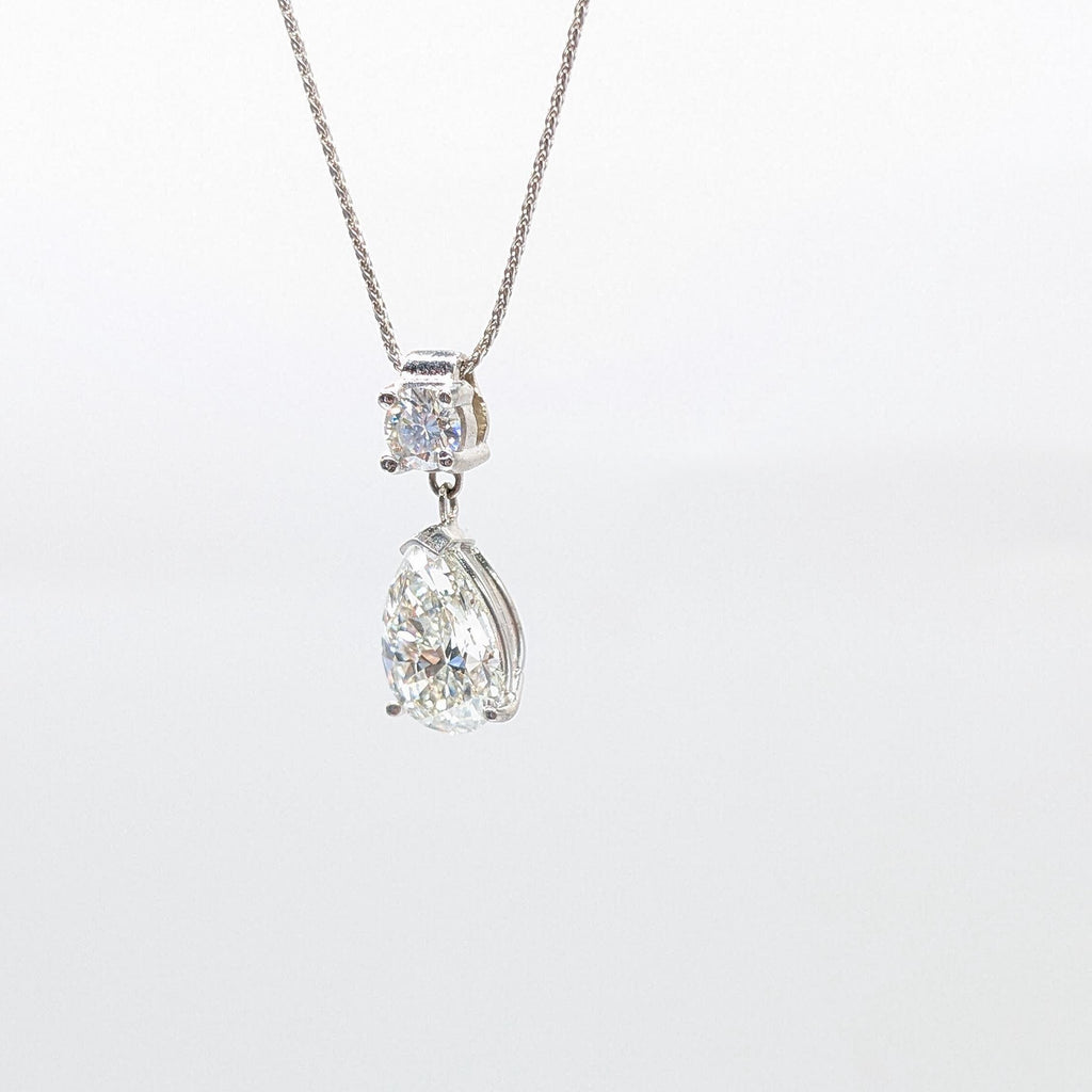 Luxurious Pear Shape Certified Lab Diamond Pendant on White Gold (etsy image id: 6929192794)