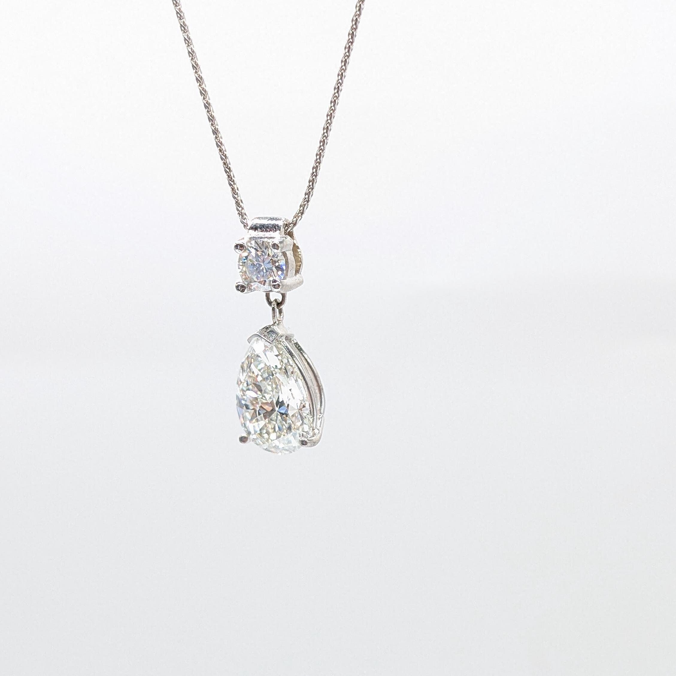 Luxurious Pear Shape Certified Lab Diamond Pendant on White Gold (etsy image id: 6929192794)