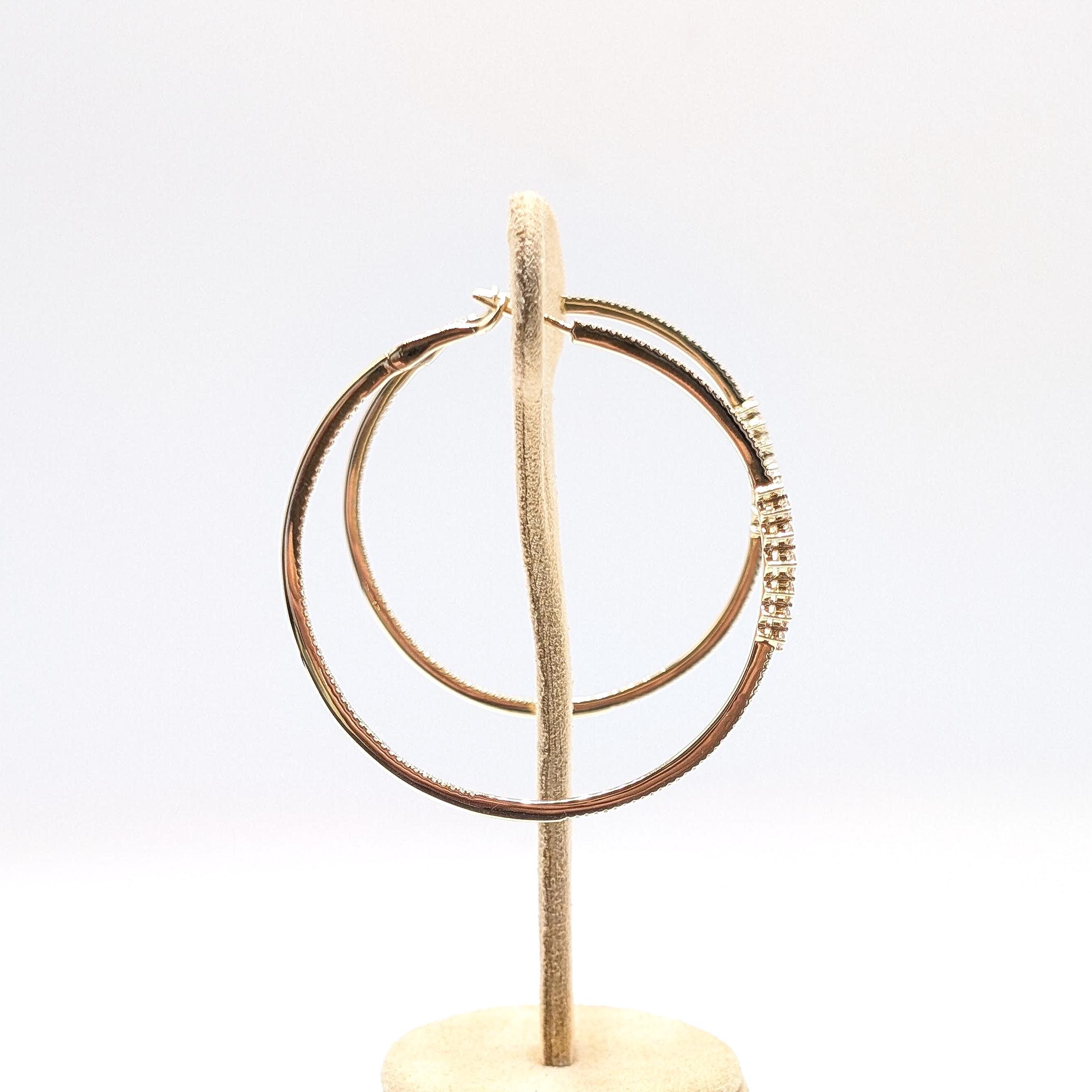 Yellow Gold This Medium Diamond Inside Out Hoop Earrings (etsy image id: 6929398634)