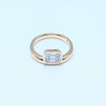 Yellow Gold Natural Emerald Cut Diamond Band Ring (etsy image id: 6929663082)