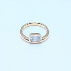 Yellow Gold Natural Emerald Cut Diamond Band Ring (etsy image id: 6929663082)